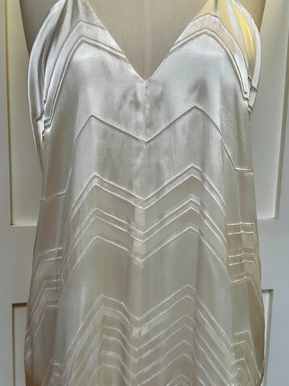 NWT Ella Moss White Silk Satin Chiffon Racer Back Cami Strappy Tank Top Size: L